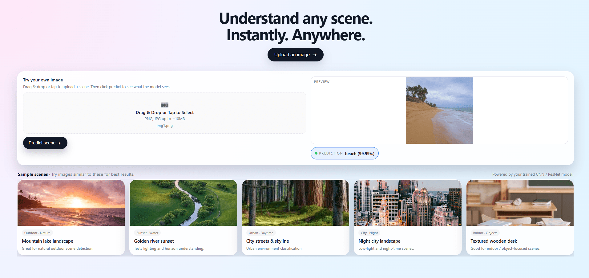 Scene Classification — project screenshot